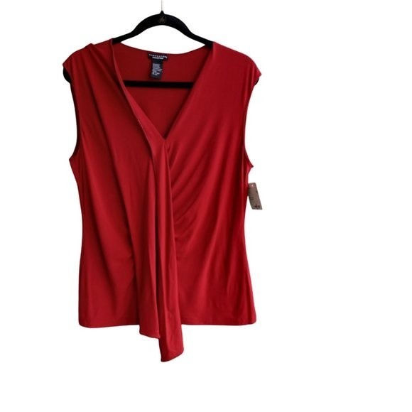 Doncaster Tops - Doncaster Collection Wrap & Twist Top Scarlet Red Size M
